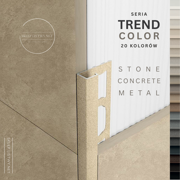 Profil narożny PROANGLE Q ZQVN aluminium TREND COLOR STONE PROFILPAS